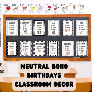 12 Monthly Birthdays Classroom Decor Poster Letter Size Editable in Canva Back to School Lehrer erstellt