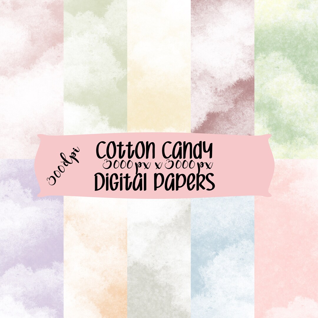 Cotton Candy Digital Papers: Soft Pastel Scrapbook Backgrounds (JPG ...