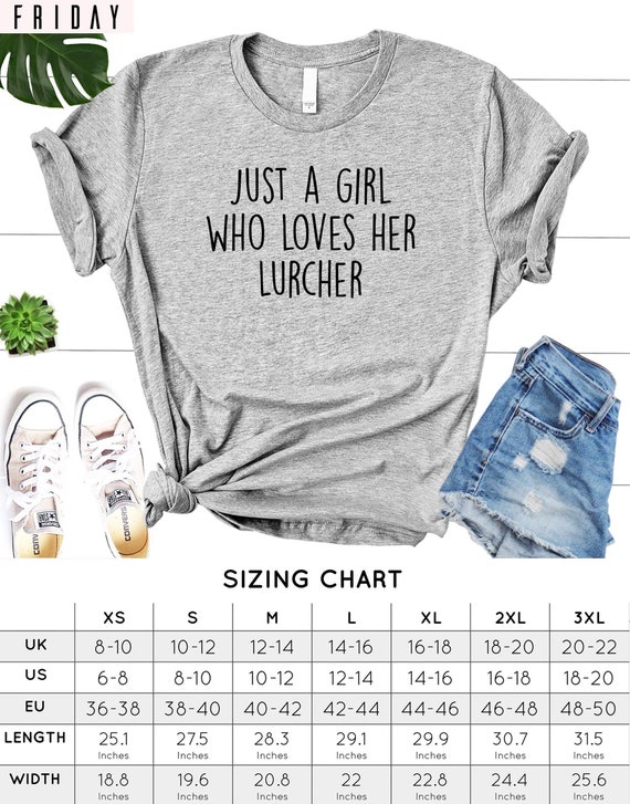 Lurcher Tshirt Gift Just a Girl Who Loves Her Lurcher Puppy Shirt Gift | Lurcher T Shirt Lurcher Lover Gift