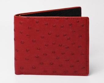 Handmade Ostrich Bifold Leather Wallet