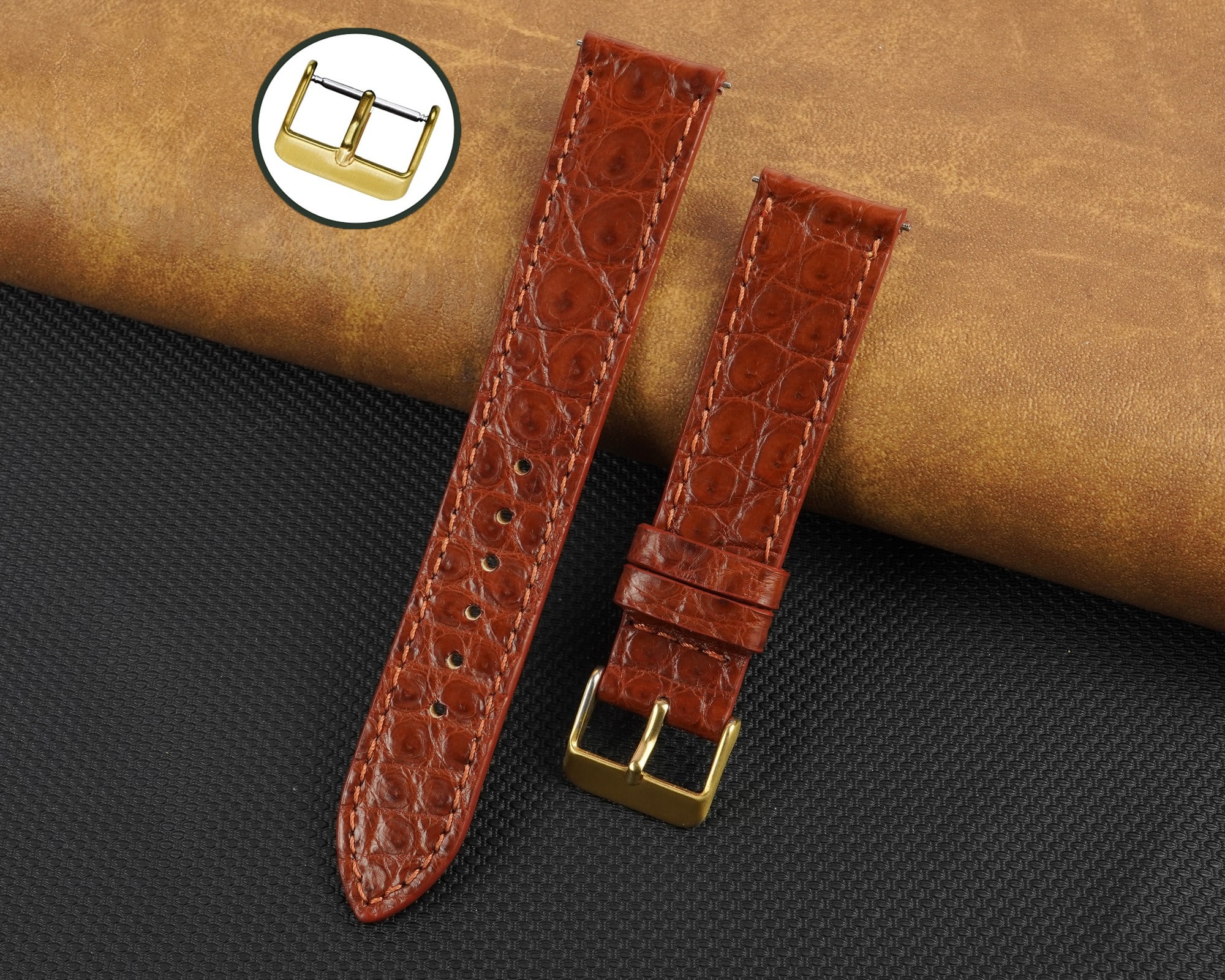 20mm Brown Genuine Leather Watchband | Stylish, Center Padded Replacement  Watchstrap that brings New Life to Any Watch (Mens Standard Length)