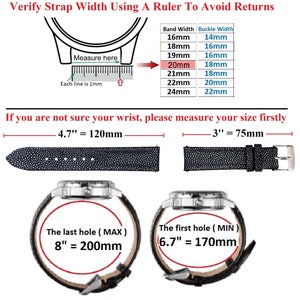 Bespoke Black Genuine Stingray Watch Strap Band 18mm 20mm 22mm - Etsy