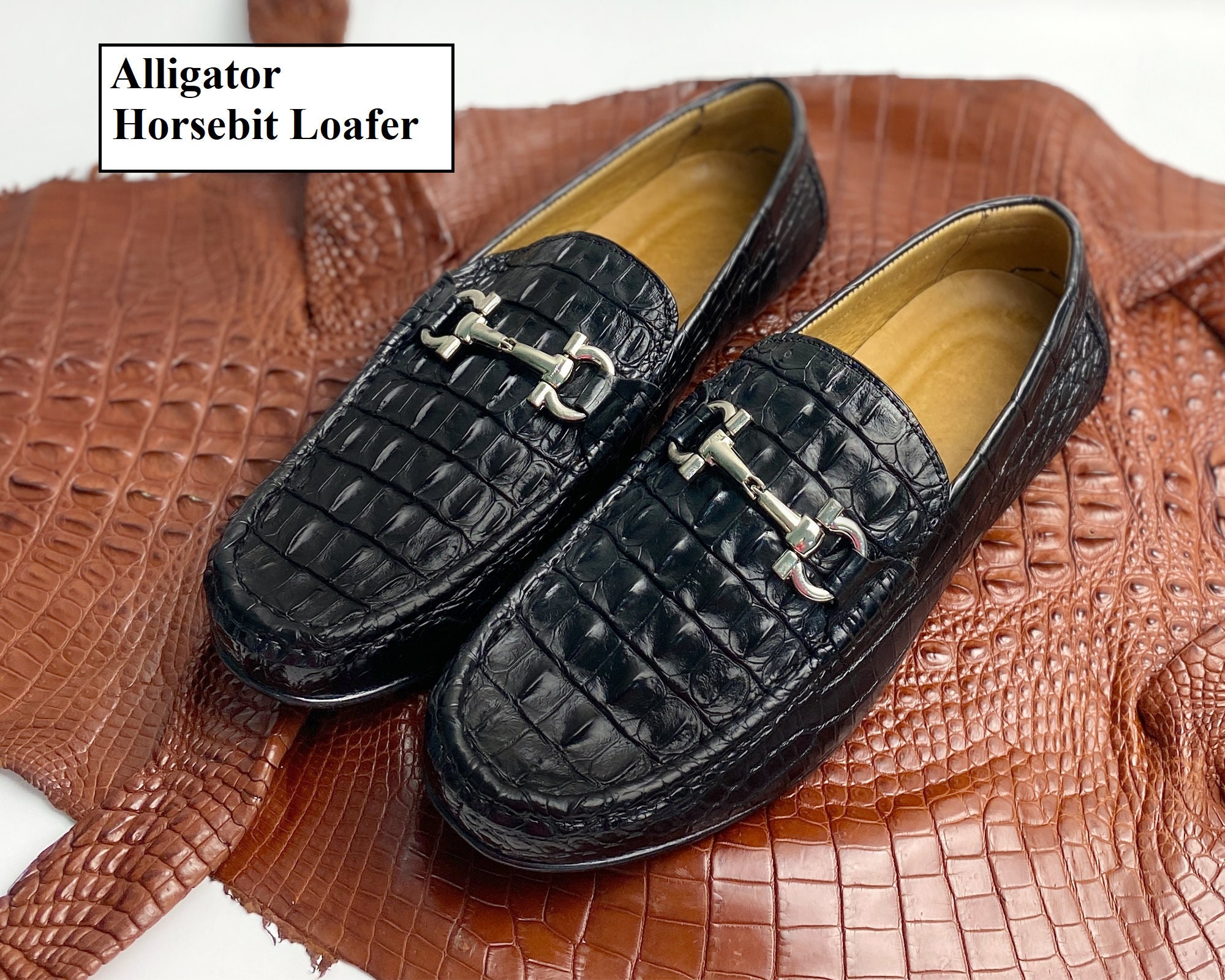 RARE Louis Vuitton EXOTIC LEATHER Moccasin Loafer Black size 9 US / 8 LV