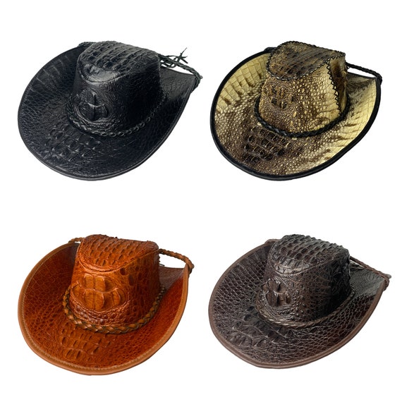 Brown Mens Cowboy Hat, Bush Hats for Men, Wide Brim Sun Hats
