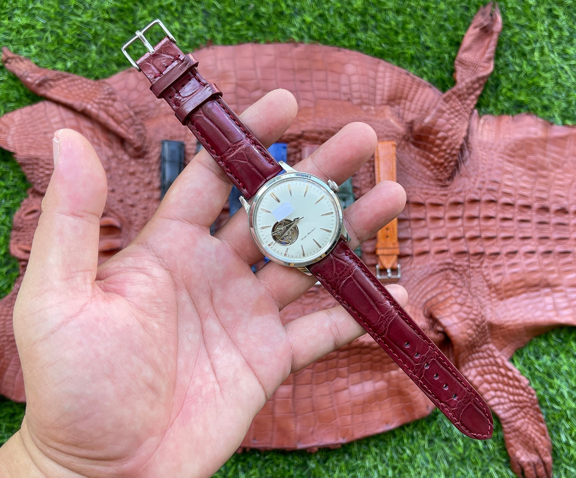 Vintage 14 Mm-Hecho En Suiza-nuevo viejo stock-Reloj Correa con hebilla-Oem 