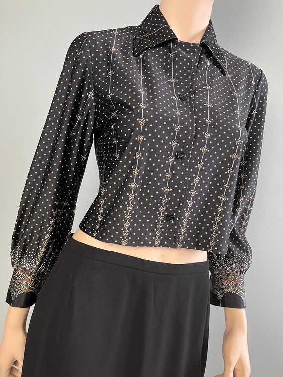 Vintage cropped jacket. Cropped shirt / blouse. R… - image 2