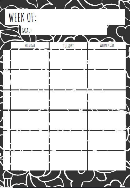 Weekly Planner Black and White | Etsy