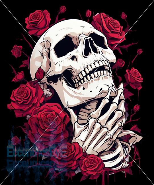 Skull and roses Valentines Day Sublimation Design, Valentines Day Png file, DTF file, Printable Sublimation file Watermark not in download