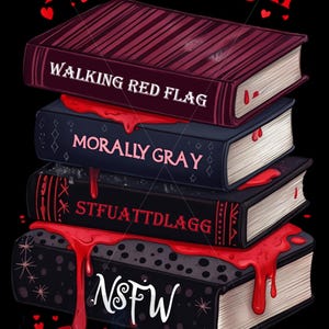 Spicy Dark Romance PNG File: Trigger Warning Stack (Digital Download)