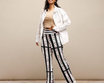 Mahjong Tiles High Waisted Flare Pants, Stretch Yoga Leggings for Players, Cruise Wear