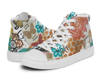 Happy by Betsy Wiersma Women’s high top canvas shoes