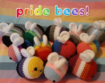 amigurumi pride bees!
