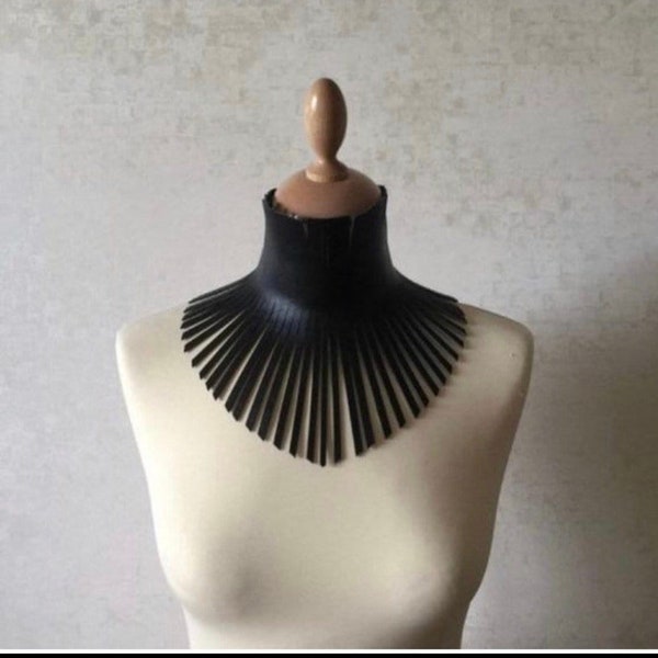 Leather Fringe Wrap Choker  | necklace,harness,belt,rave,black,neck,singer,concert,performer,formal,gogo,festival,lace up,festival