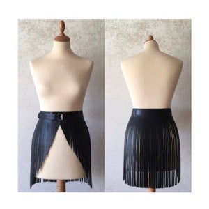 Leather Diagonal Fringe Belt Skirt | dress,festival,Coachella,love,peplum,dance,gogo,rave,rock,pencil,lady,burning man,valentines day