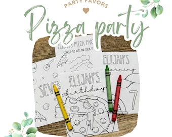 Pizza Party Coloring Favors: Kids Activity Sheets