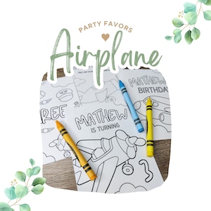 Airplane Coloring Party Favors | Airplane Party Favors | Airplane Coloring Sheets Favors | Airplane Party Coloring Kids Kit