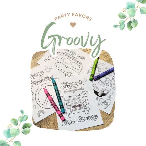 Groovy Coloring Party Favors | Groovy Coloring Pages | Groovy Party Favors | Groovy Coloring Kids Sheets Party Favors | Groovy Party