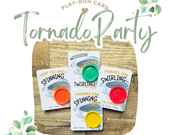 Fournado Birthday Party Favor: Tornado Playdough Gift Card & Kit