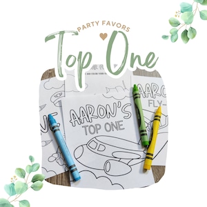 Airplane First Birthday Coloring Party Favors | Airplane Top One Party Favors | Airplane Coloring Sheets | Airplane Party Kids Coloring Kit