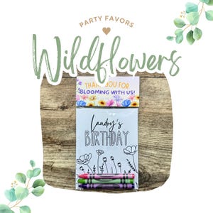 Wildflowers Coloring Party Favors: Personalized Birthday Sheets