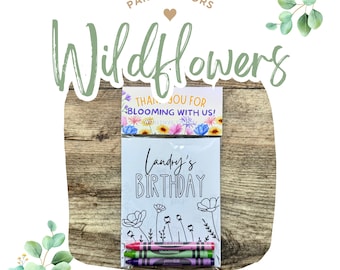 Wildflowers Coloring Party Favors: Personalized Birthday Sheets