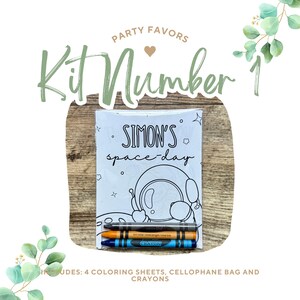 Cadeaux à colorier pour astronautes : anniversaire à deux sur la lune, fête de l'espace pour les enfants Kit number 1