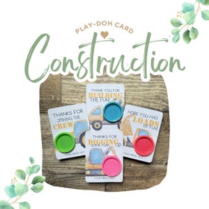 Construction Truck Playdough Party Favors | Construction Playdough Kids Kid | Construction Playdough Gift Card Favors | Construction Goodies