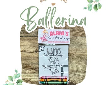 Ballerina Coloring Party Favors: Ballet Kids Activity Kit