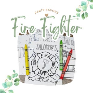 Firefighter Fire Truck Coloring Party Favors | Fire Truck Truck Coloring Sheets Favors | Firefighter Coloring Kids Goodie Bag Treat Favors
