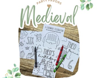 Medieval Knight Birthday Coloring Pages: Party Favors