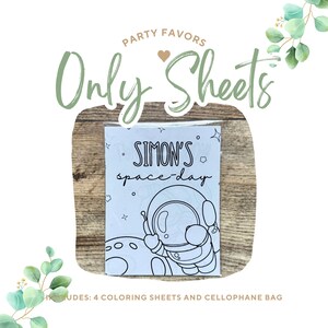 Cadeaux à colorier pour astronautes : anniversaire à deux sur la lune, fête de l'espace pour les enfants Sheets only