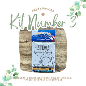 Cadeaux à colorier pour astronautes : anniversaire à deux sur la lune, fête de l'espace pour les enfants Kit number 3
