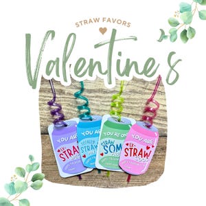 Valentine's Day Straw Card Favors
