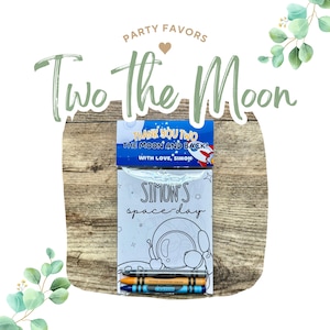 Astronaut Coloring Party Favors: Two The Moon Birthday, Kids Space Day
