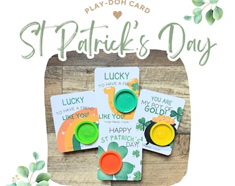 St Patrick's Day Playdough Party Favors: Personalized Card