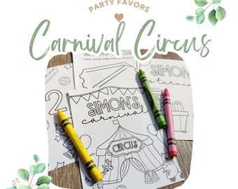 Carnival Circus Coloring Sheets: Kids Party Favors