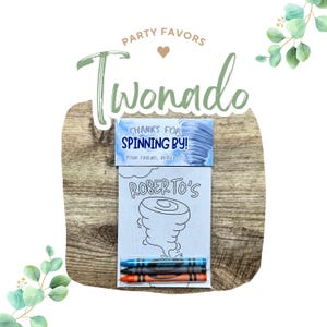 Tornado Two-nado Coloring Party Favors: Personalized 2nd Birthday