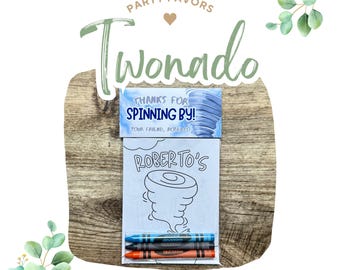 Tornado Two-nado Coloring Party Favors: Personalized 2nd Birthday