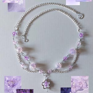 Glass Bead Fairycore Purple Handmade Necklace, crystal beads, fairycore aesthetic, winx club inspired, princess inspired necklace