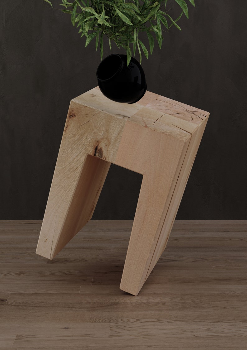 Modern Solid Wood Stool Blok 2 image 3