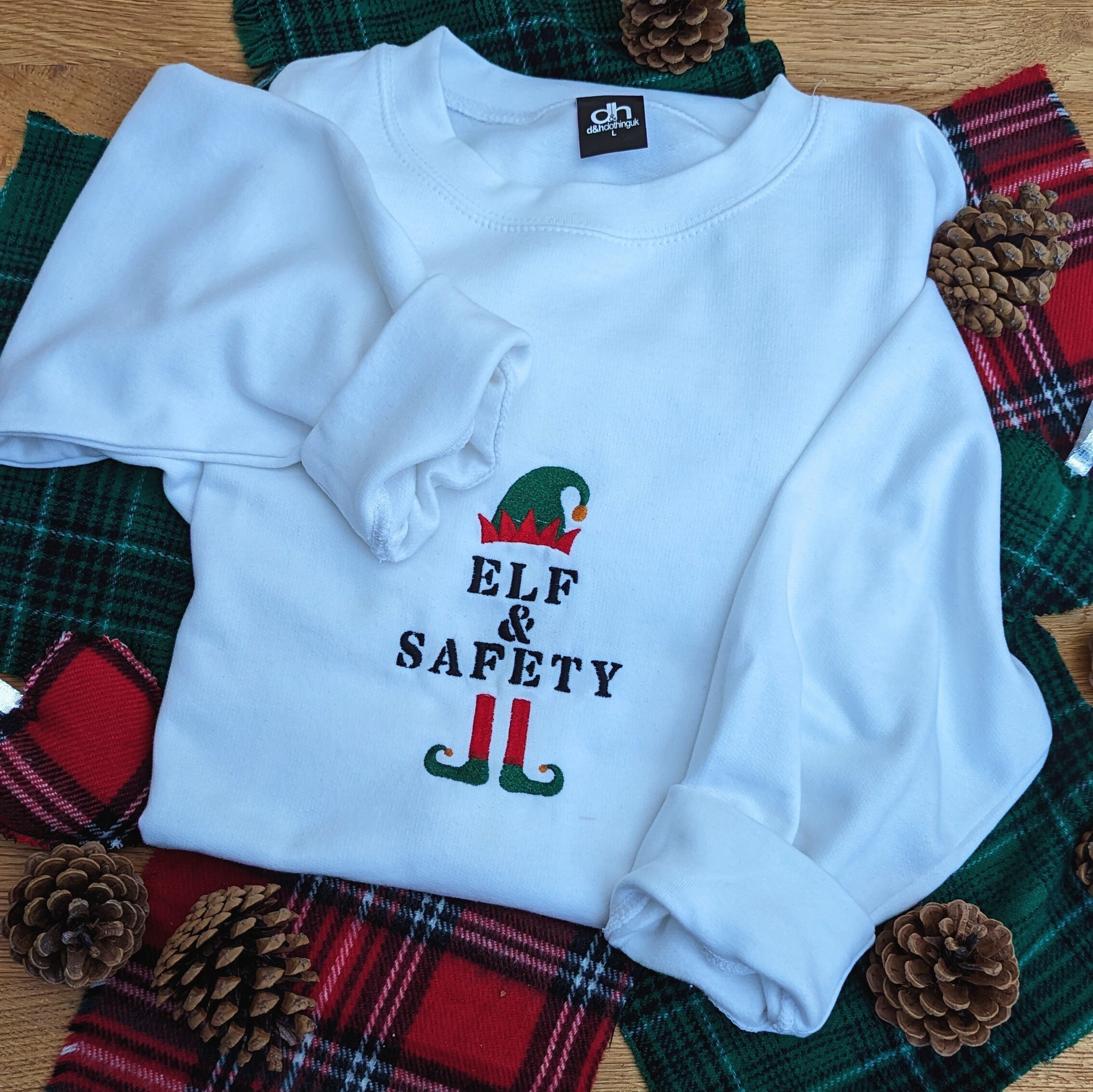 Elf and Safety Punny Christmas Jumper Day Sweatshirt. Health and