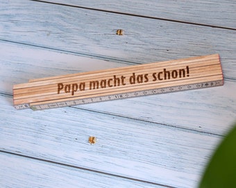 Zollstock 2 Meter mit Lasergravur personalisiert