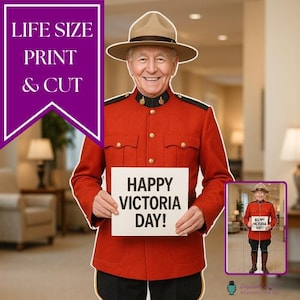 Recorte en PDF a tamaño real del Día de la Victoria inspirado en la Policía Montada / Decoración navideña canadiense imprimible / Exhibición de actividades para personas mayores / Stand para armar