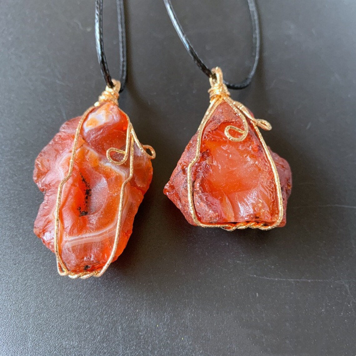 Carnelian Crystal Necklace Real Gemstone Jewelry Chakra Etsy UK