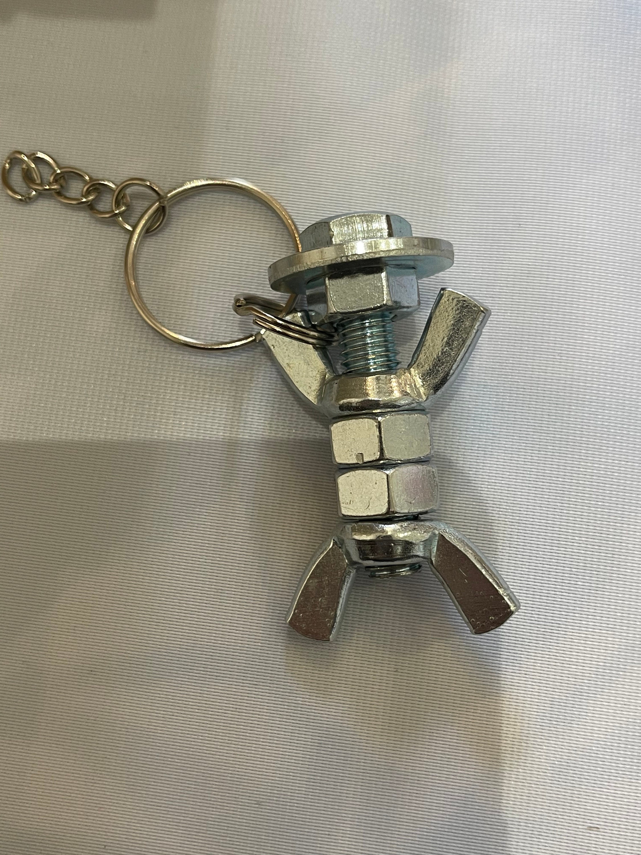 Mechanical Beauty Handcrafted Man Nut and Bolt Keyring for Etsy UK