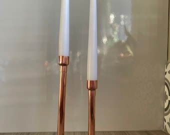 Copper candlestick holder iron | candle | new home | gift | anniversary 7 years | Copper pipe | Decorative | Modern | Industrial