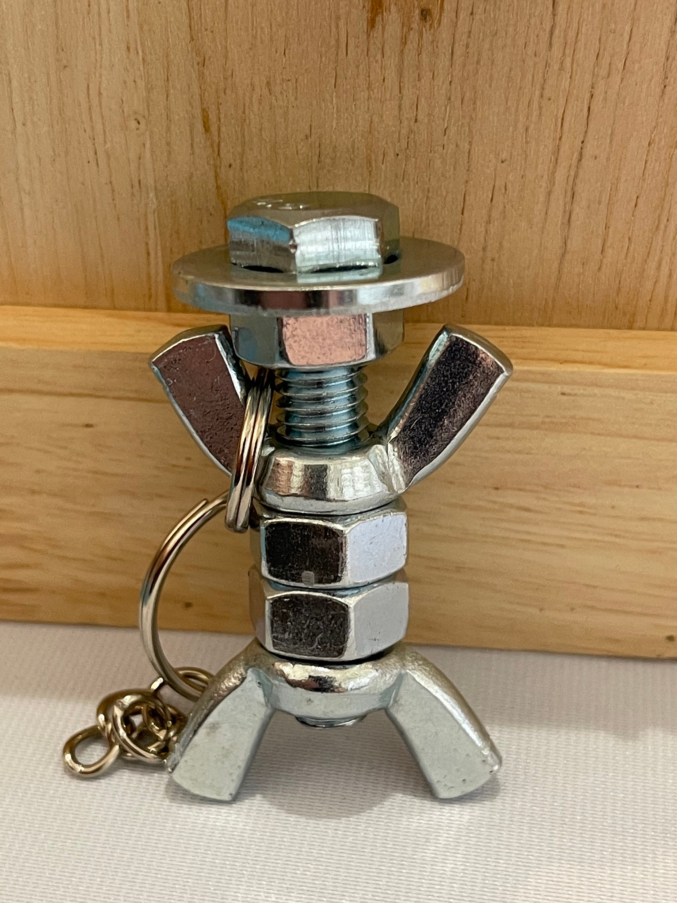 Mechanical Beauty Handcrafted Man Nut and Bolt Keyring for Etsy UK