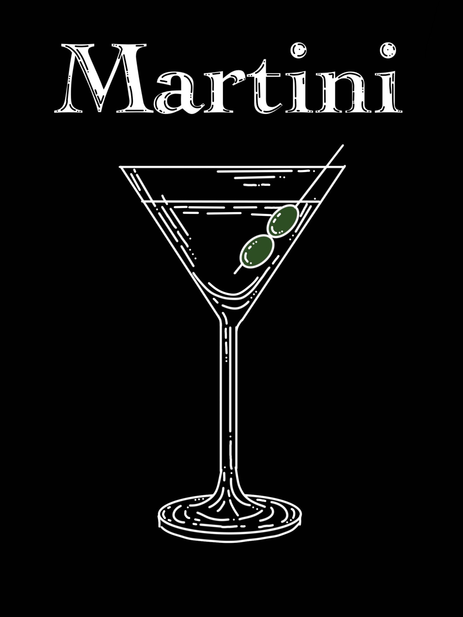 Martini art print martini glass illustration at home bar Etsy