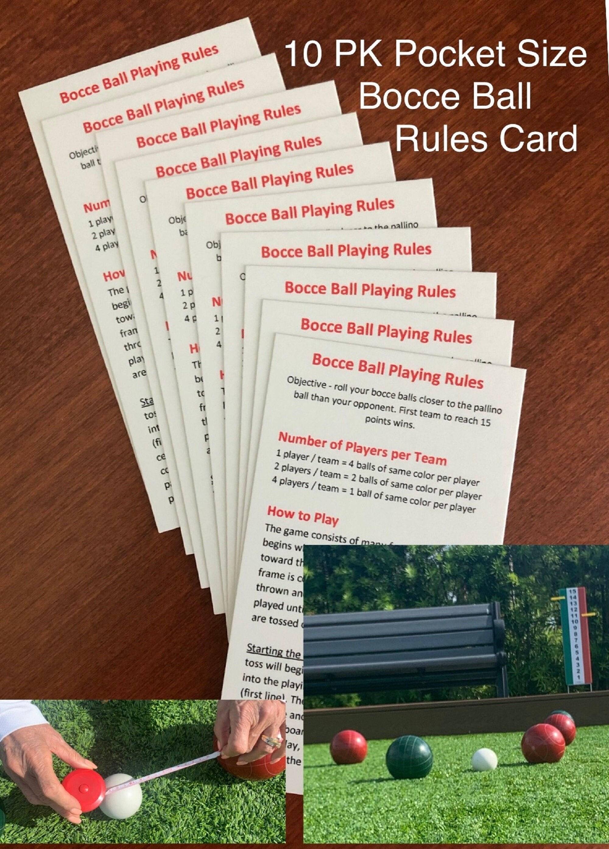 Bocce Ball Rules on a Pocket Size Card Etsy