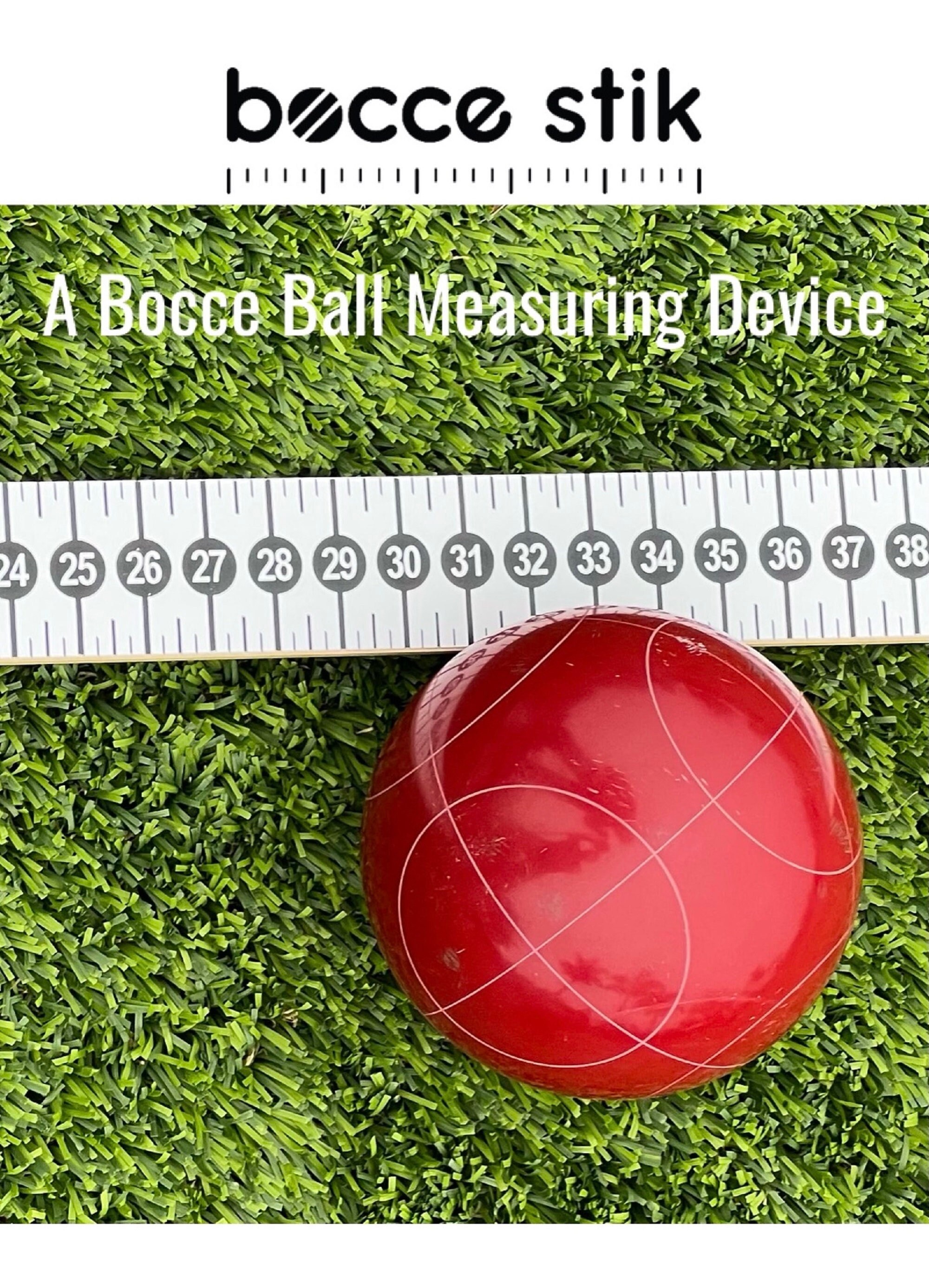 Boccestik A Bocce Ball Measuring Device. Never Squat Again to Measure